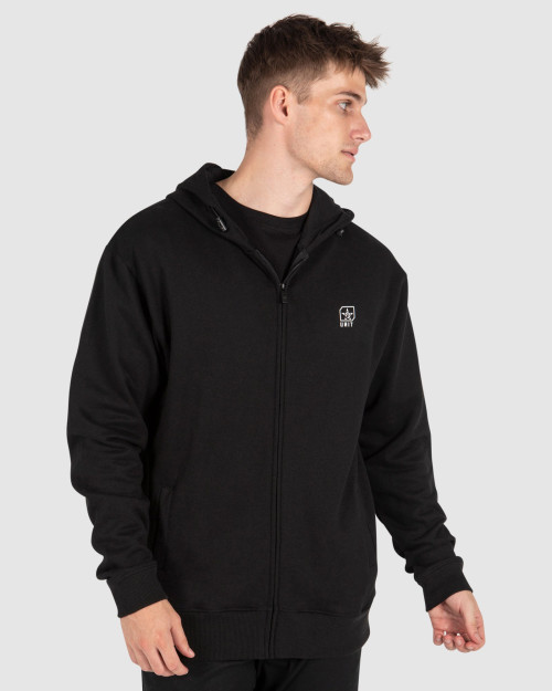 UNIT - STEP ZIP THRU HOODIE BLACK