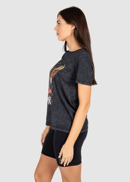 UNIT - WILD & FREE LADIES TEE STONEWASH BLACK