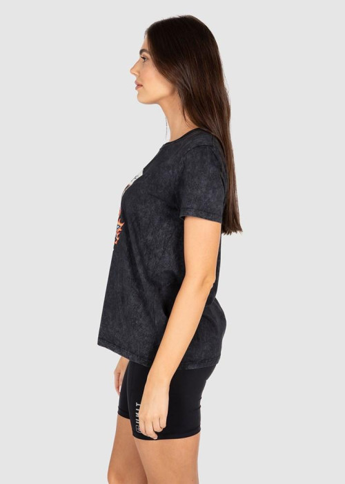 UNIT - SPEED MACHINES LADIES TEE STONEWASH BLACK XS