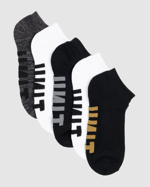 UNIT - ESSENTIAL BAMBOO 5 PACK NO SHOW SOCKS MULTI 7-11
