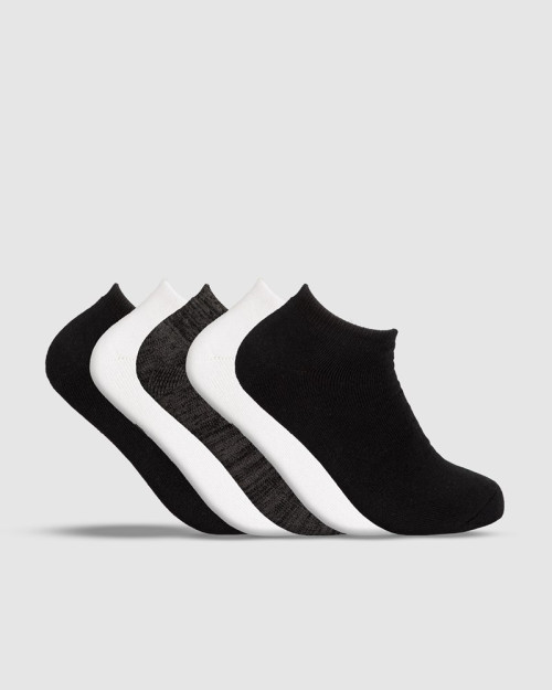 UNIT - ESSENTIAL BAMBOO 5 PACK NO SHOW SOCKS MULTI 7-11