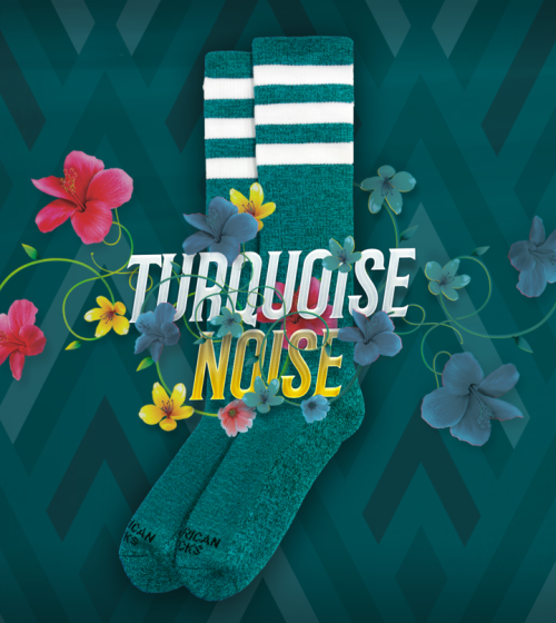 AMERICAN SOCKS - TURQUOISE NOISE KNEE HIGH ONE SIZE