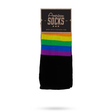 AMERICAN SOCKS - RAINBOW PRIDE BLACK MID HIGH ONE SIZE