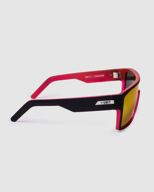 UNIT - COMMAND SUNGLASSES MATTE BLACK NEO PINK POLARISED ONE SIZE