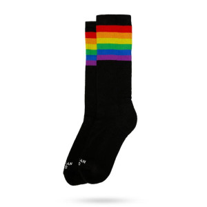 AMERICAN SOCKS - RAINBOW PRIDE BLACK MID HIGH ONE SIZE