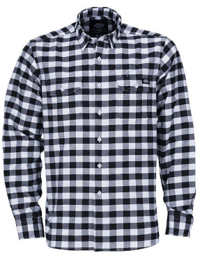 DICKIES - JACKSONVILLE LONG SLEEVE SHIRT BLK/WHITE