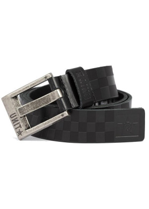 UNIT - CHECKERS LEATHER BELT BLACK