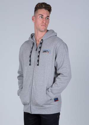 UNIT - CLAPPED HOODIE GREY MARL