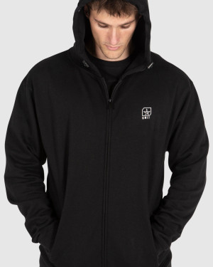 UNIT - STEP ZIP THRU HOODIE BLACK