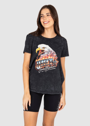 UNIT - SPEED MACHINES LADIES TEE STONEWASH BLACK