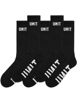 UNIT - HI LUX SOCKS 5 PACK BLACK 11-14