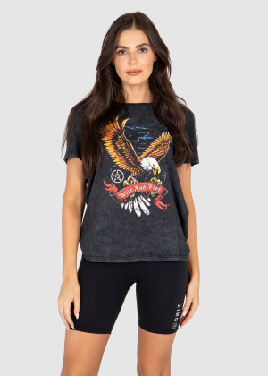 UNIT - WILD & FREE LADIES TEE STONEWASH BLACK